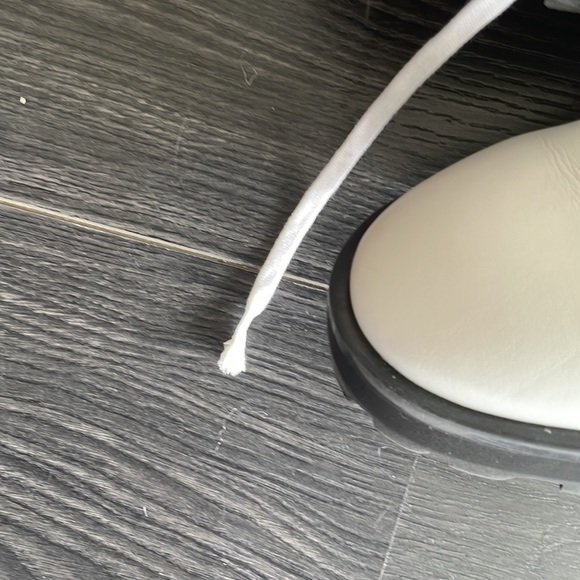 Stuart Weitzman White Pearl Combat Boots - Picture 6 of 7